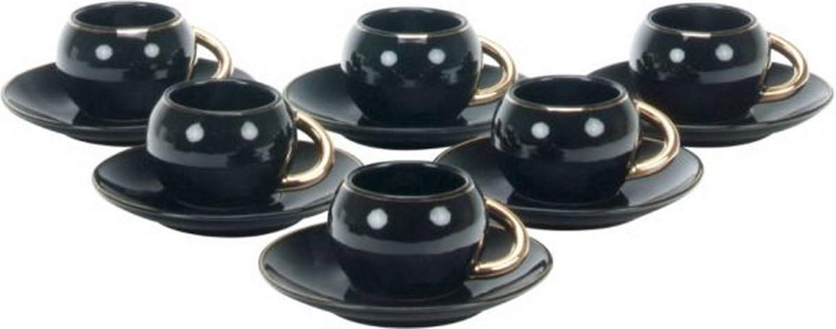 BRICARD ESPRESSO SET 2860 12/S-3 | ZWART - GOUD 12-DELIG