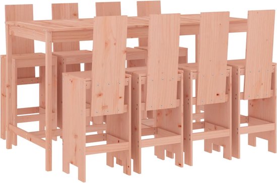 vidaXL-Ensemble de jardin 9 pièces-Solide douglashout