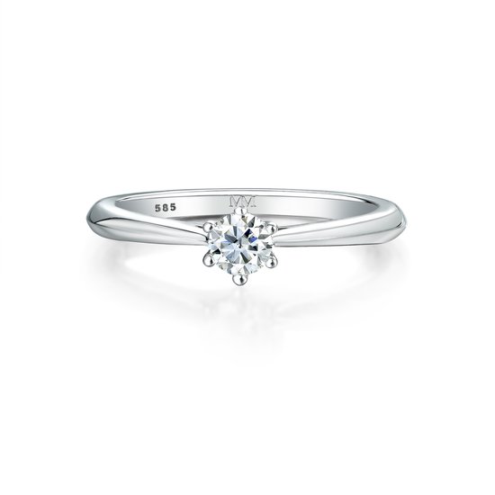 Ella - 18k Witgouden Solitair Moissanite Verlovingsring - 0.3 karaat