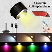 HomeBerg LED wandlamp met USB - Multi Color - Afstandsbediening - Magnetisch - Oplaadbaar - 3 Kleurtemperaturen - Dimbaar - Timer - Touch Control - 360 Rotatie - Eenvoudige Installatie - Zwart
