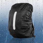 Regenhoes voor rugzakken - met reflecterende strepen en speciale coating (25 - 40 l) - waterdichte regenhoes voor wandelrugzak - zwart - wandelen reflector rugzak cover reflecterende