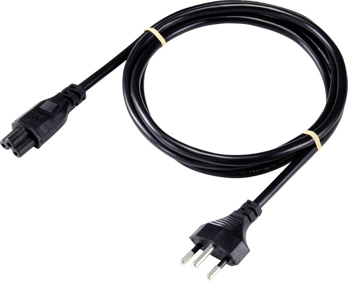 Sygonix SY-5042688 Laptop Netkabel Zwart 1.80 m