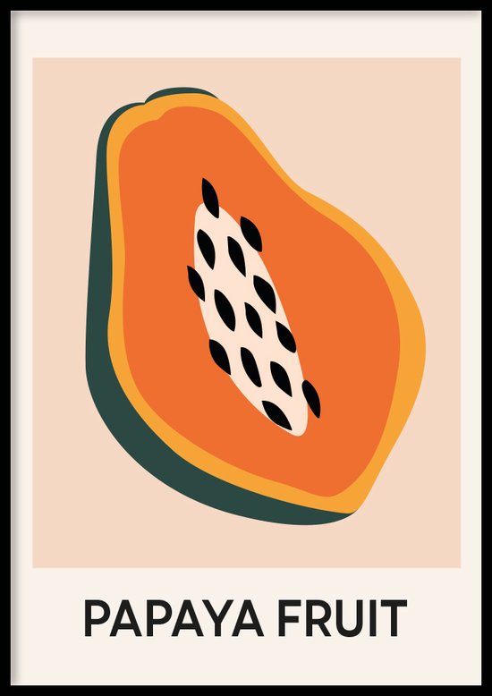 Poster Papaya fruit - Home poster - 30x40 cm - Exclusief lijst - WALLLL