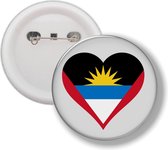 Button Met Speld - Hart Vlag Barbuda