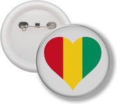 Button Met Speld - Hart Vlag Guinea