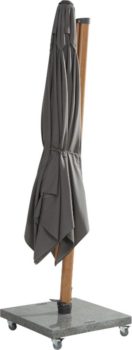 4 Seasons Outdoor Siesta Premium parasol déporté 300 x 300 cm - anthracite / cadre aspect bois