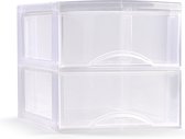 Plasticforte Ladeblokje/bureau organizer met 2x lades - transparant - L26 x B36 x H25 cm