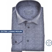 Ledub modern fit overhemd - mouwlengte 72 cm - popeline - donkerblauw dessin - Strijkvriendelijk - Boordmaat: 42