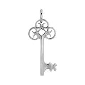 | Zilveren hanger, sleutel met sierlijke details