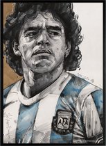 Diego Maradona 03 print 51x71 cm *ingelijst & gesigneerd
