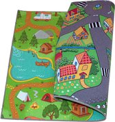Carpet Studio Duo Speelkleed - Speelmat 95x133cm - Omkeerbaar Vloerkleed Kinderkamer - Speeltapijt - Verkeerskleed - Hiking & Little Village