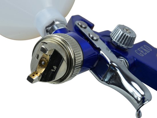 GEKO HVLP verfspuit - 1,4 mm nozzle - 600 ml tank - aluminium behuizing