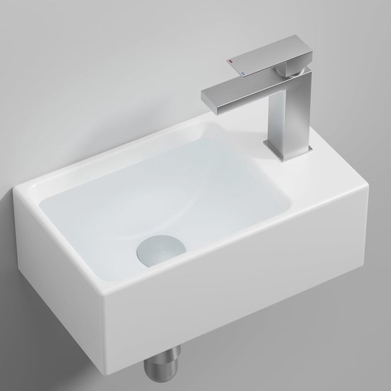 +Washbasin Countertop Washbasin Guest Toilet Ceramic Hand Wash Basin Bathroom for Washbasin 30.8 x 18.3 x 11.4 cm White