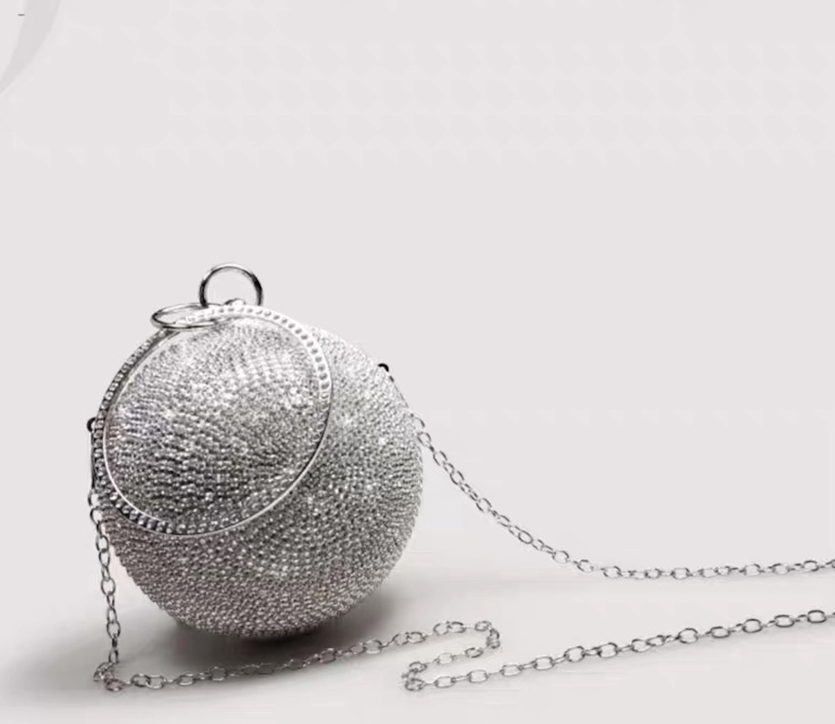 Luxe zilveren kogelkoppeling-BlingBling diamanten-cirkelhandvat