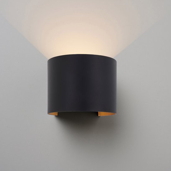 Wandlamp Zwart - Up & Down - Dimbaar - 6 watt - Lumen - 3000 Kelvin ...