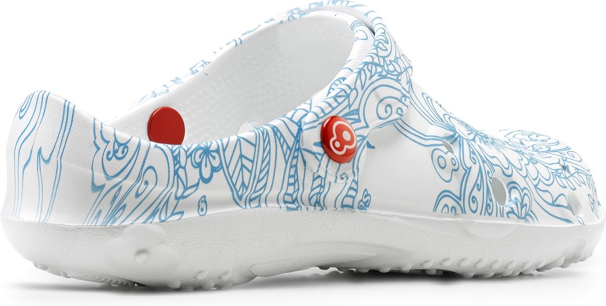 Schu'zz Schuzz damesklompen Globule Femme met blauwe mandala-print / Blauw