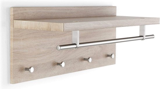 Wandmontage kapstokhaken rek met 8 pianostijl haken zware Wandmontage kapstokhaken rek met 8 pianostijl haken zware
