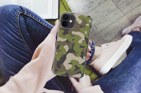 Coque iPhone 12 - Motif camouflage aux couleurs militaires - Siliconen