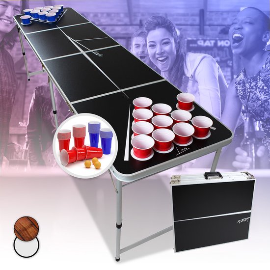 BeerCup Backspin Set de table Beer Pong White DIY - Table Beerpong 244 x 76  x 61 cm 