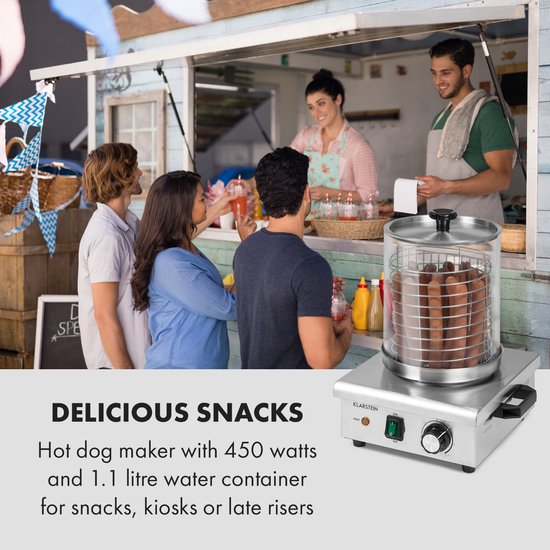 Pro Worstfabriek 450 hotdog maker 450W 5L 30-100°C glas roestvrij staal van Merkloos — afbeelding 3