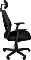 Chaise de bureau ergonomique avec appui-tête - Zwart