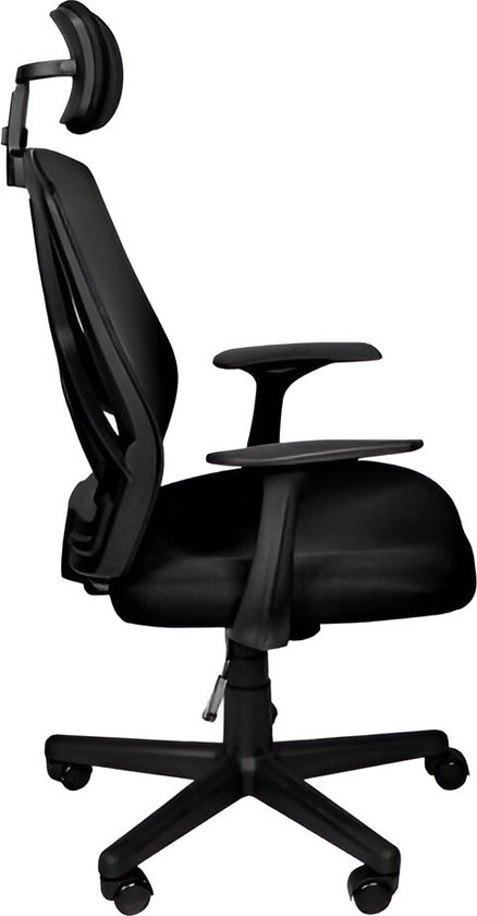 Ergonomische bureaustoel - Robuust, stabiel & duurzaam - Hoofdsteun - Office Chair - Zwart