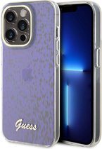 Guess IML Case with Faceted Mirror Disco Pattern for iPhone 15 Pro - Purple
