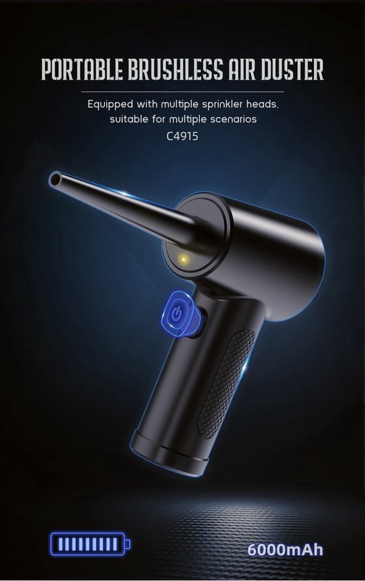 Elektrische Staubgebläse, 3-Gang 91000 U/in Druckluftspray it LED