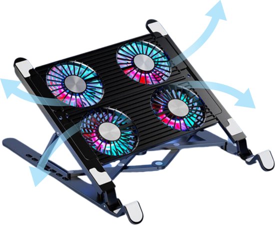 Livano Laptop Cooler - 13 tot 17 Inch - Laptop Koeler - Cooling Pad - Laptop Cooling Pad - Laptop Ventilator - Laptop Standaard Verstelbaar - Laptopverhoger - Ergonomisch