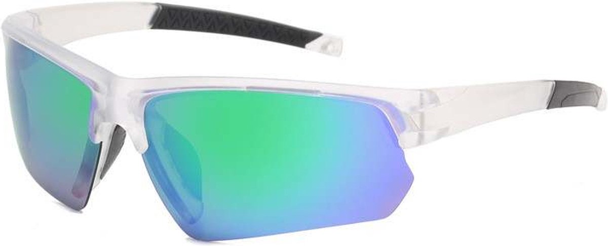 Hikr® Sportbril - Fietsbril heren - Half frame zonnebril - Gepolariseerd - Wintersport & Sport zonnebril - Sportief - Outdoor - Wielrennen & Fietsen - Hiking & Wandelen