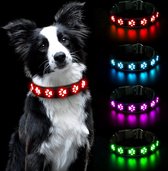 Houd je Hond Veilig en Zichtbaar in het Donker! Ontdek Onze Lichtgevende Hondenhalsband - Waterdicht, Usb-oplaadbaar en Verstelbaar voor een Veilige Nachtwandeling! 40-50CM