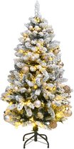 vidaXL-Kunstkerstboom-met-scharnieren-150-LED's-en-kerstballen-150-cm