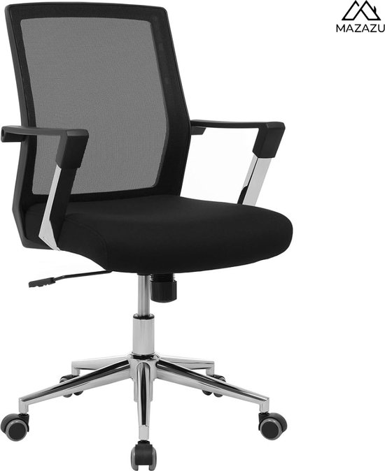 MIRA Home - Bureaustoel - Kantoorstoel - Gaming Stoel - Zwart - Metaal - ‎61x55x102