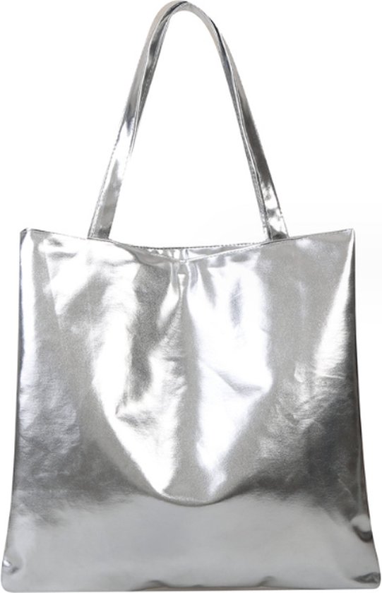 Metallic Shopper - Zilver | 38 x 36,5 cm | Tote Bag / Schoudertas | Fashion Favorite
