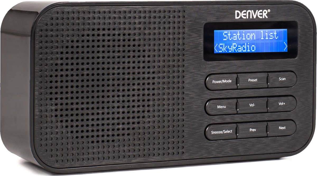 Denver DAB Radio - Keukenradio - Draagbare Radio - Batterijen & Netstroom - DAB42 - Zwart - Denver