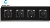 Standaard - Viervoudig stopcontact met USB A + A - Zwart