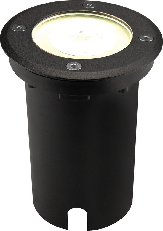 LED Grondspot Rond - IP67 - 3W - 2700K - 1M Kabel - Zwart - Kantelbaar