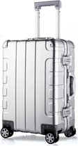Velox Aluminium Reiskoffer - 20 Liter Capaciteit - Met TSA Sloten - Handbagage - Koffer Met Roterende Wielen - Koffers - Extra Stevig - Zilver