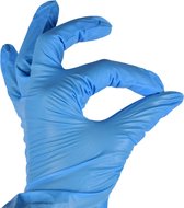 Nitril Handschoenen Maat L, 100 Stuks | Poedervrij, Blauw, Veelzijdig voor Medisch en Huishoudelijk Gebruik