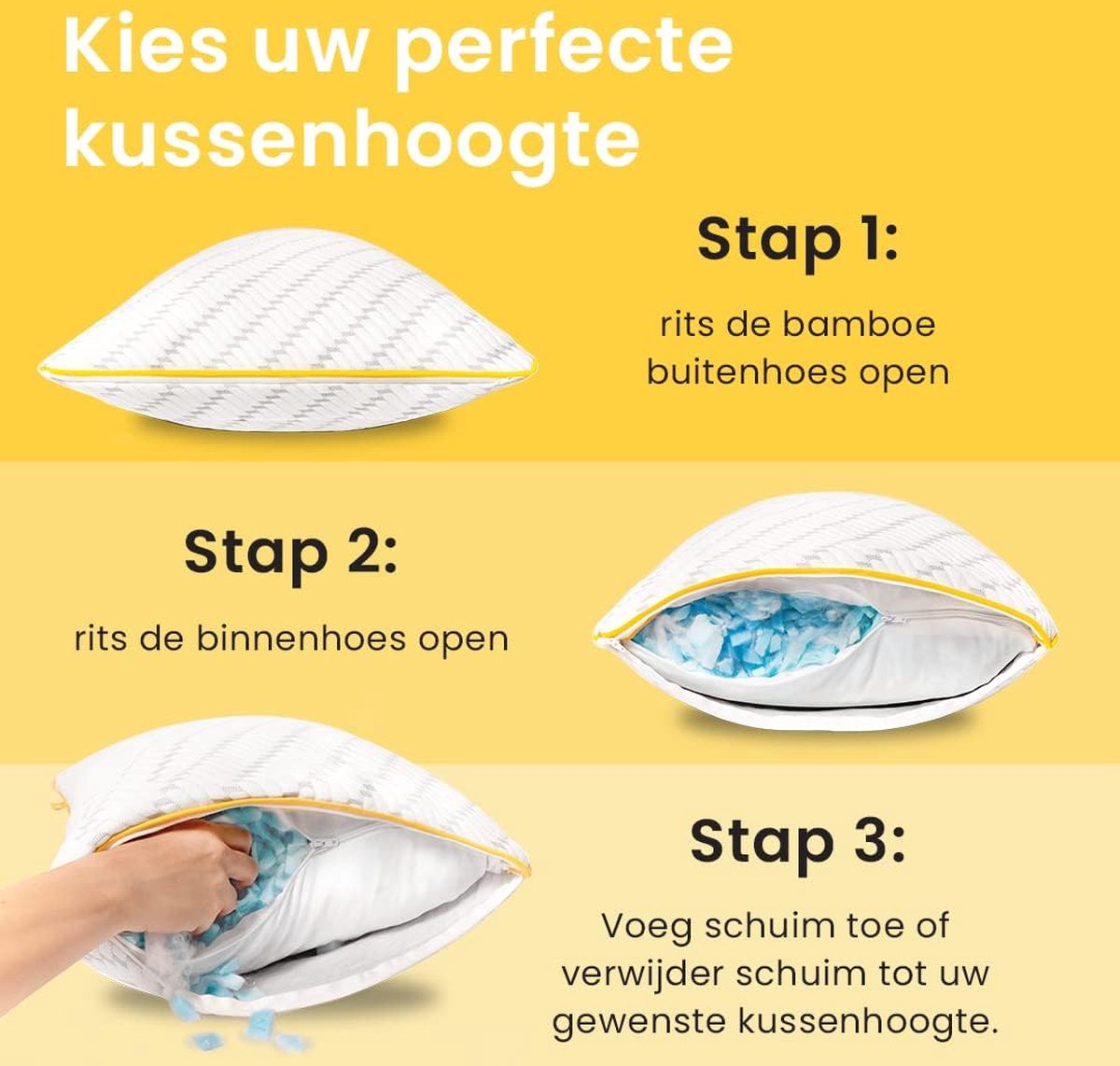 Cosi Home Luxe Traagschuim Hoofdkussens 2 Stuks Met Bamboe Kussenhoes 71x45cm Verkoelende Gelvulling En Verstelbare Hoogte Ademend Machinewasbaar Kussen Voor Zijslapers Rugslapers Buikslapers 664297398