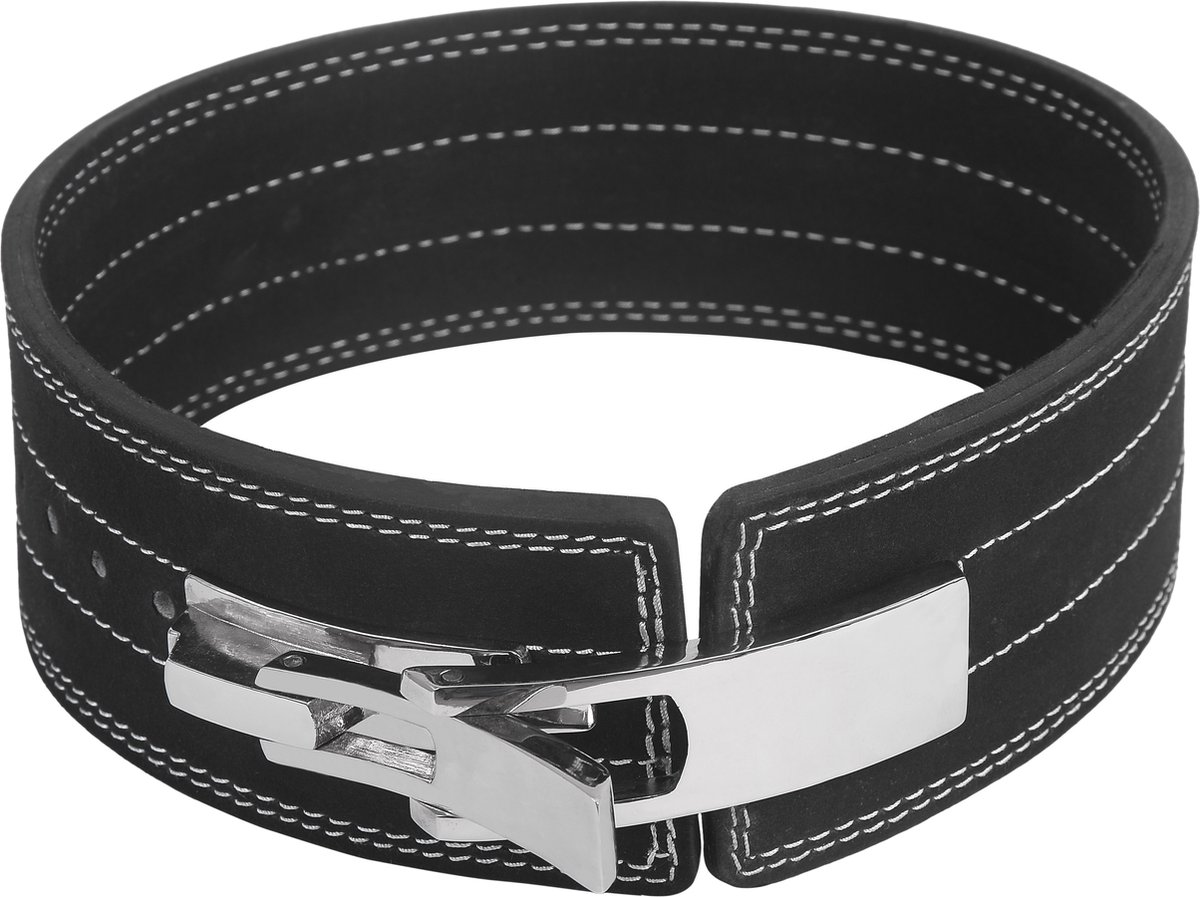 10MM Weight Power Lifting Leather Lever Pro Belt Gym Training Black - XS