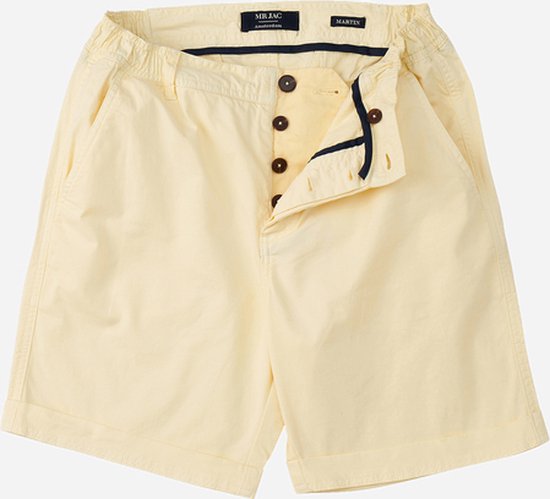 Mr Jac - Slim Fit - Heren - Korte Broek - Shorts - Garment Dyed - Pima Cotton - Geel - Maat L