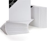Kurtzy 24 Pak Blanke Canvassen – 20 x 20 cm – Voorgerekte Vierkante Canvassen Paneel Borden – Geschikt Voor Acryl en Olie Verven, Schetsen en Tekenen