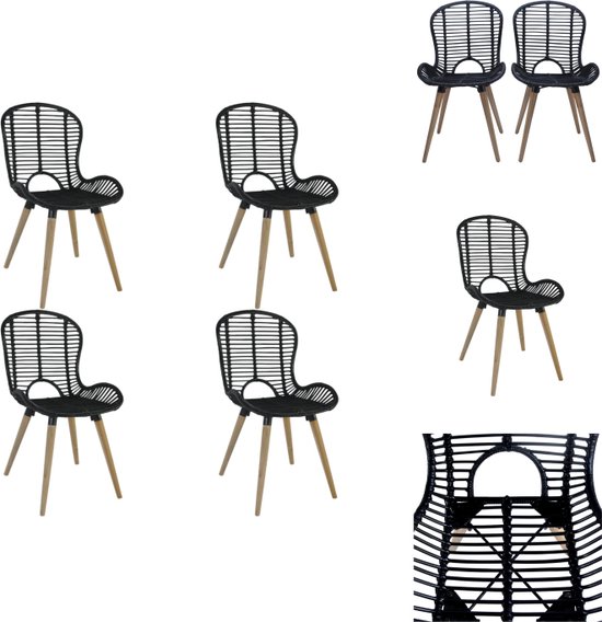 vidaXL Chaises de salle à manger Rotin - 48 x 64 x 85 cm - Résistant à l'eau et durable - Chaise de salle à manger