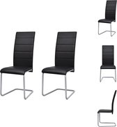 vidaXL Eetkamerstoelen - Zwevend - Kunstleren bekleding - Zwart - 41 x 52.5 x 102.5 cm - Inclusief 2 stoelen - Eetkamerstoel