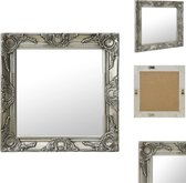 vidaXL Wandspiegel Barok - 50 x 50 cm - Zilver hout en glas - Spiegel