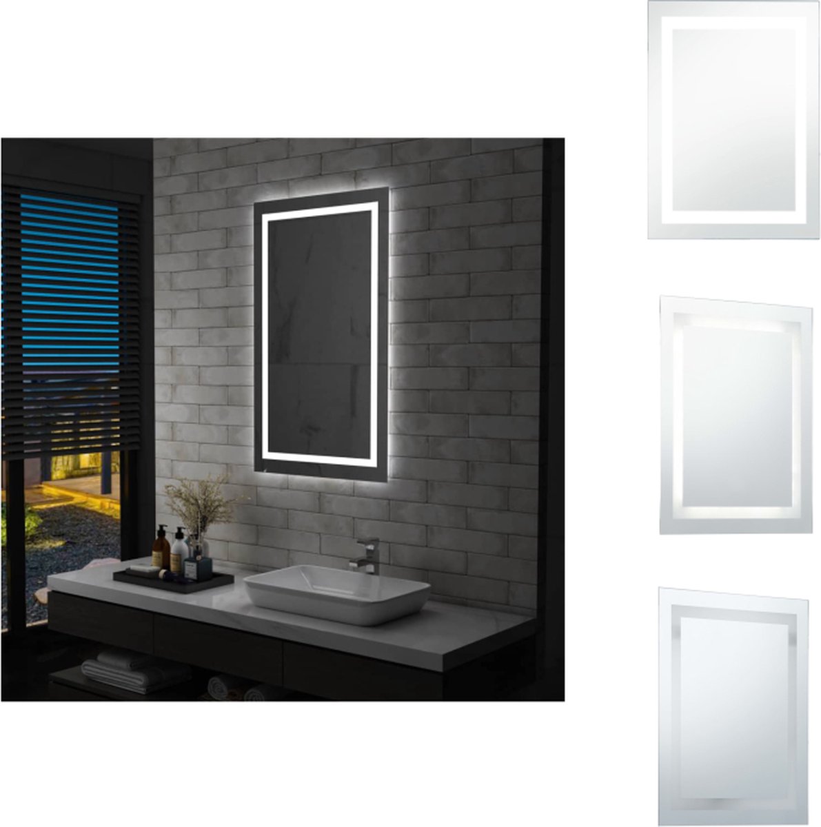 VidaXL LED-spiegel Badkamer 60 x 100 cm IP44 Spiegel
