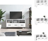 vidaXL TV-meubel - TV-meubel - 102x36x50 cm - Wit - Kast
