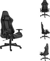 vidaXL Gamingstoel - Hoge rugleuning - Ergonomische zitting - Verstelbaar - Zwarte kleur - Metaal - PVC - 68x69x(123-133)cm - Bureaustoel