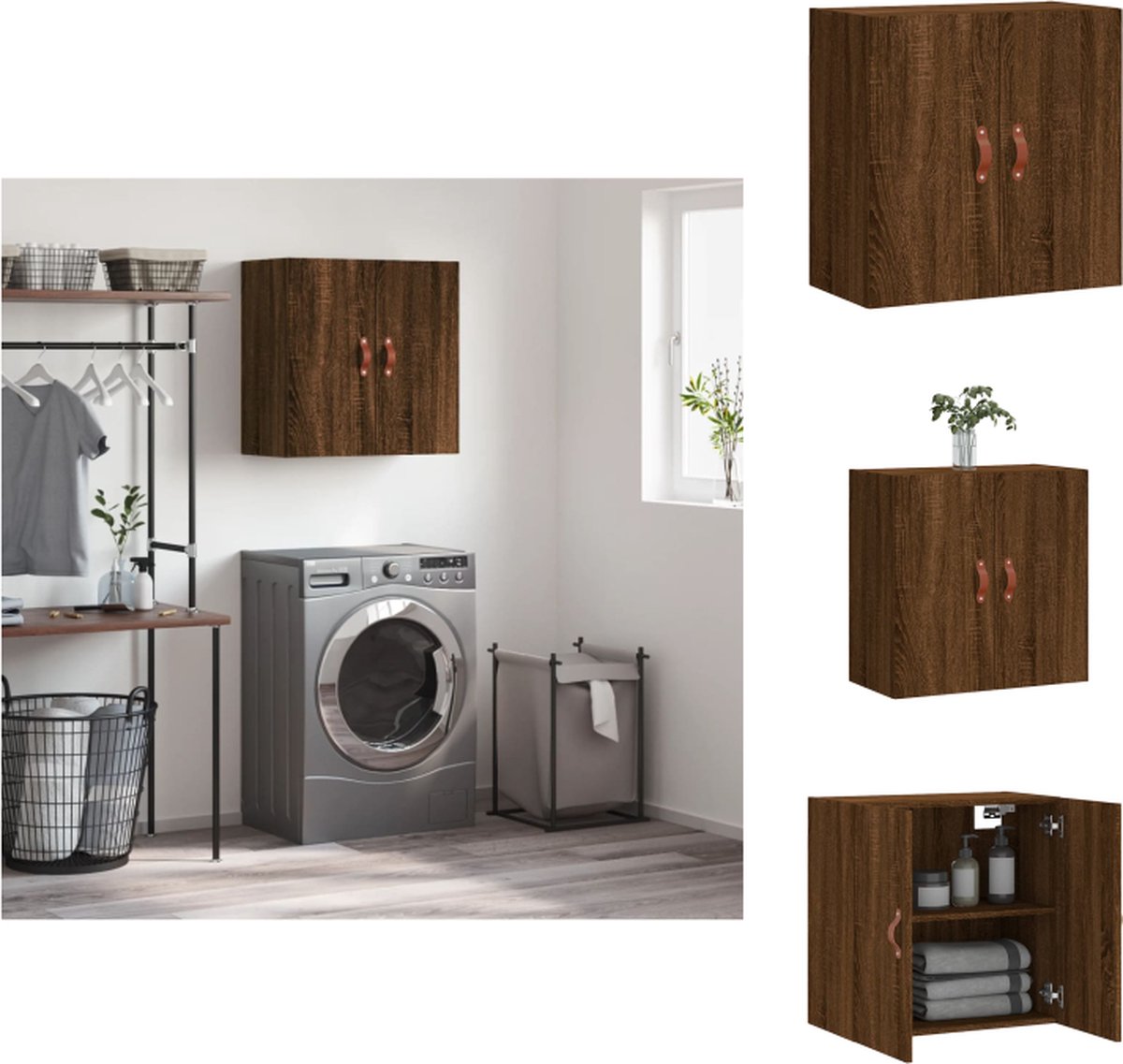 VidaXL Wandkast Bruineiken 60 x 31 x 60 cm Duurzaam bewerkt hout Kast